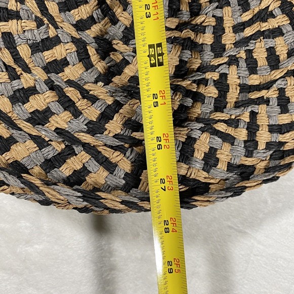 Woven Rattan Circle Handbag Summer Beach Tote Straw Bag Round Large Pocket Boho - Picture 7 of 8